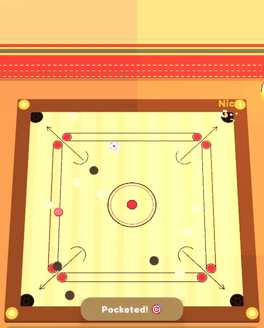 Carrom in GutiVerse: a real in-game screenshot
